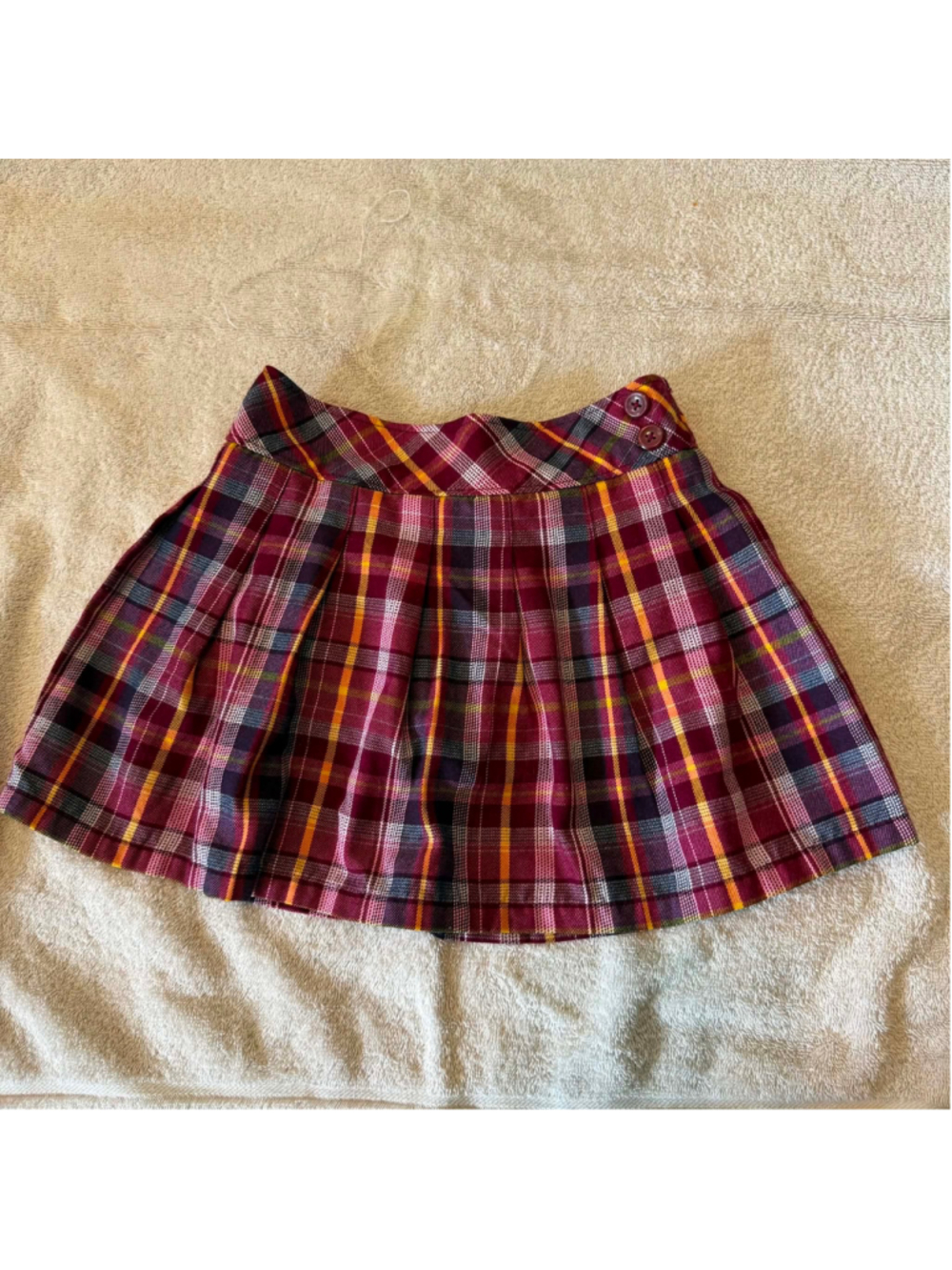 Girls Garanimals Plaid Skort Burgundy Yellow Size 5T
